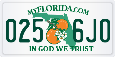FL license plate 0256JO