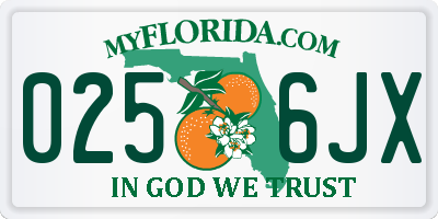 FL license plate 0256JX