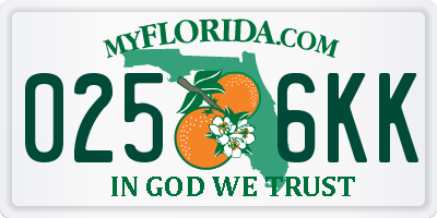 FL license plate 0256KK