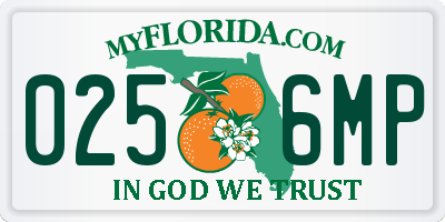 FL license plate 0256MP