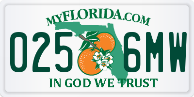 FL license plate 0256MW