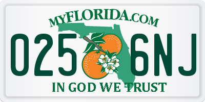 FL license plate 0256NJ