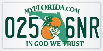 FL license plate 0256NR