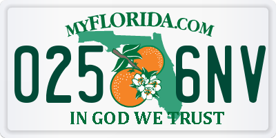 FL license plate 0256NV