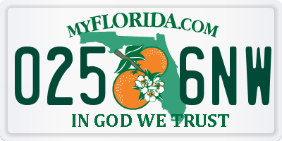 FL license plate 0256NW