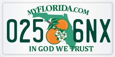 FL license plate 0256NX