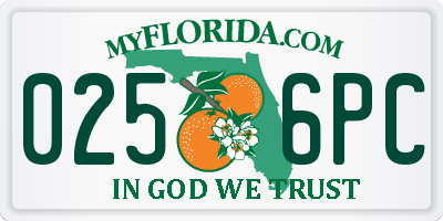 FL license plate 0256PC