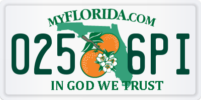FL license plate 0256PI