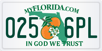 FL license plate 0256PL