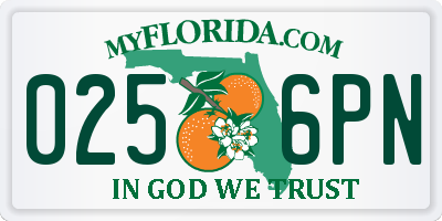 FL license plate 0256PN