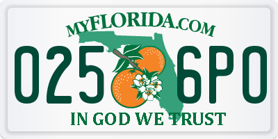 FL license plate 0256PO