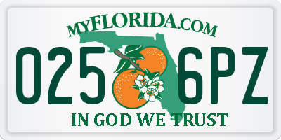 FL license plate 0256PZ