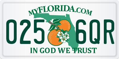 FL license plate 0256QR