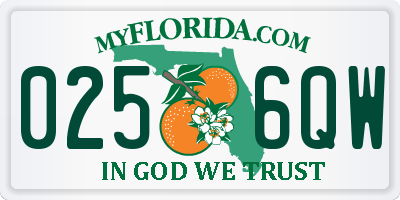 FL license plate 0256QW