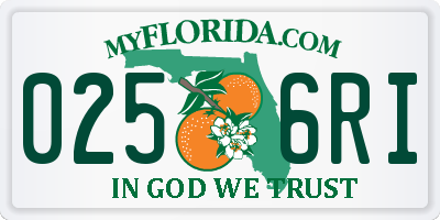FL license plate 0256RI