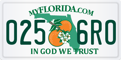 FL license plate 0256RO