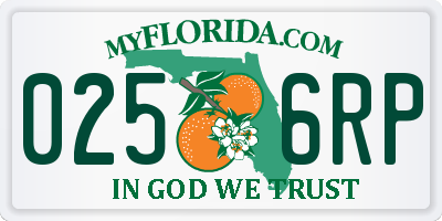 FL license plate 0256RP