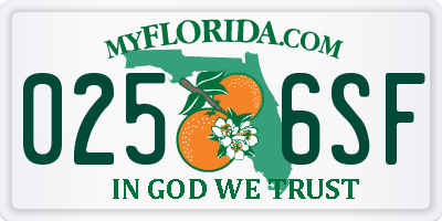 FL license plate 0256SF
