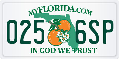 FL license plate 0256SP