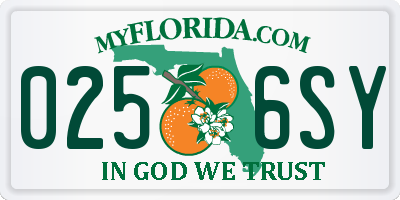 FL license plate 0256SY