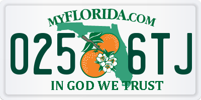 FL license plate 0256TJ