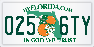 FL license plate 0256TY