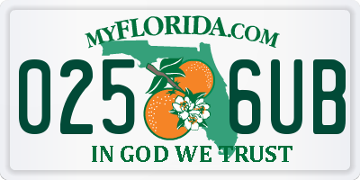 FL license plate 0256UB