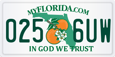 FL license plate 0256UW