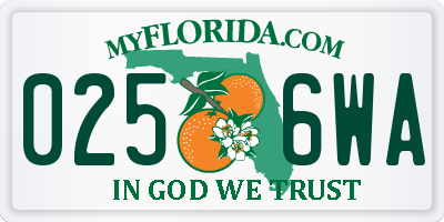FL license plate 0256WA