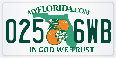 FL license plate 0256WB