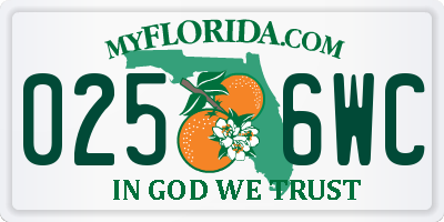 FL license plate 0256WC
