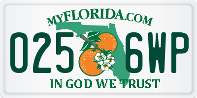 FL license plate 0256WP