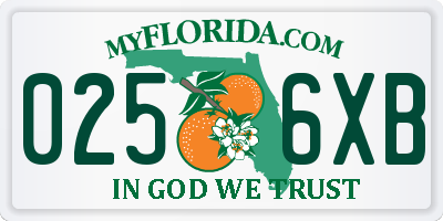 FL license plate 0256XB