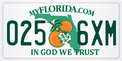 FL license plate 0256XM