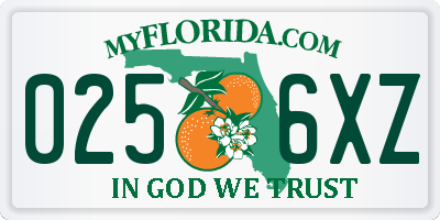 FL license plate 0256XZ