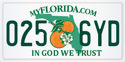FL license plate 0256YD