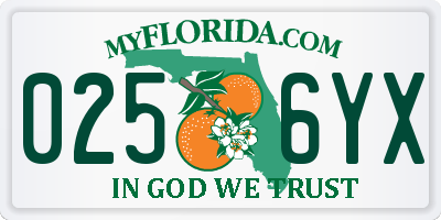 FL license plate 0256YX