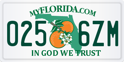 FL license plate 0256ZM