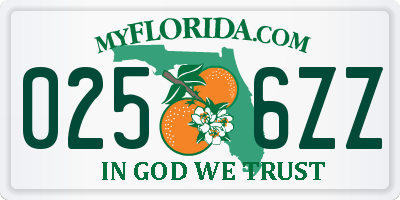 FL license plate 0256ZZ
