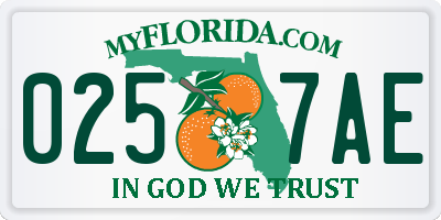 FL license plate 0257AE