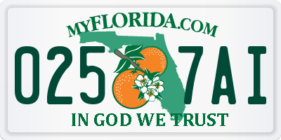 FL license plate 0257AI
