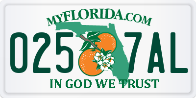FL license plate 0257AL