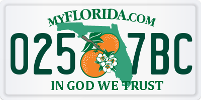 FL license plate 0257BC