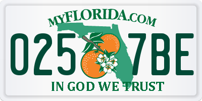 FL license plate 0257BE