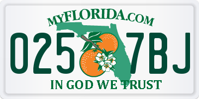 FL license plate 0257BJ