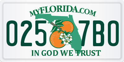 FL license plate 0257BO