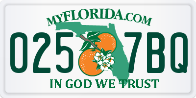 FL license plate 0257BQ