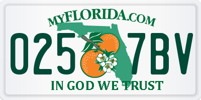 FL license plate 0257BV