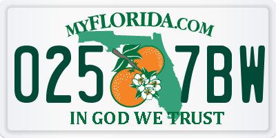 FL license plate 0257BW