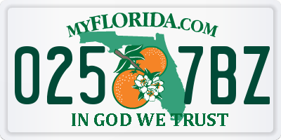 FL license plate 0257BZ